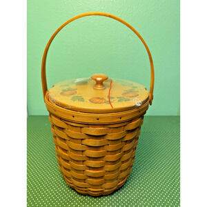 SEALED Longaberger Autumn Pumpkin Lid 1995 TALL FRUIT BASKET Protector Fall Vine